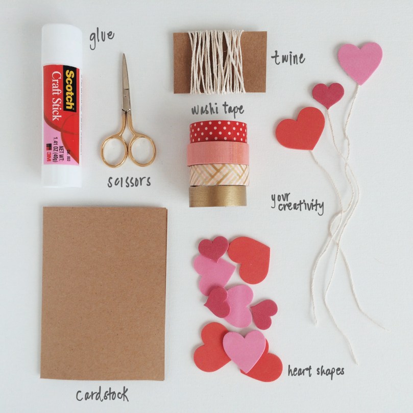 MATERIALS FOR WASHI TAPE VDAY CARDS | OUR SWEET SOMEWHERE